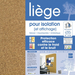 Carton de 4 plaques liège mur et plafond SDL l.0.5 x L.0.5 m x Ep.10 mm - SDL