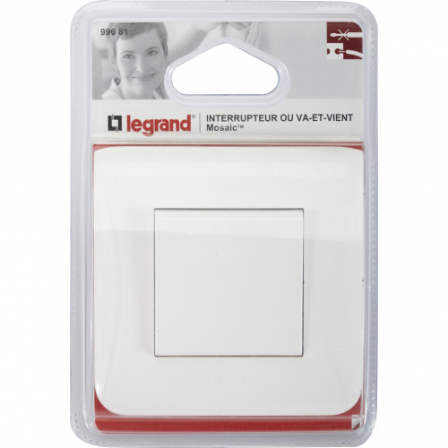 Legrand Interrupteur va-et-vient Mosaic, blanc, LEGRAND