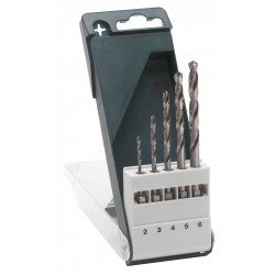 Coffret de 5 forets HSS-G métal, Diam.2-3-4-5-6 mm BOSCH de marque BOSCH, référence: B6659100