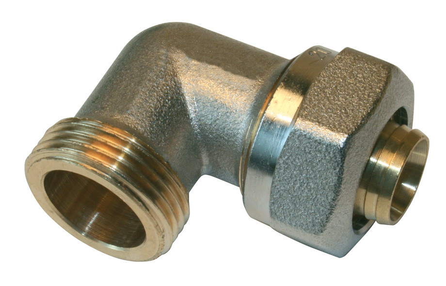 Raccord coudé 90° à compression laiton M 20 x 27 pour tube en multicouche