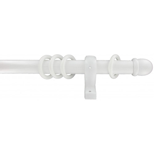 Kit de tringle à rideau Boule Diam. 28 mm blanc laqué 180/180 cm - Centrale Brico
