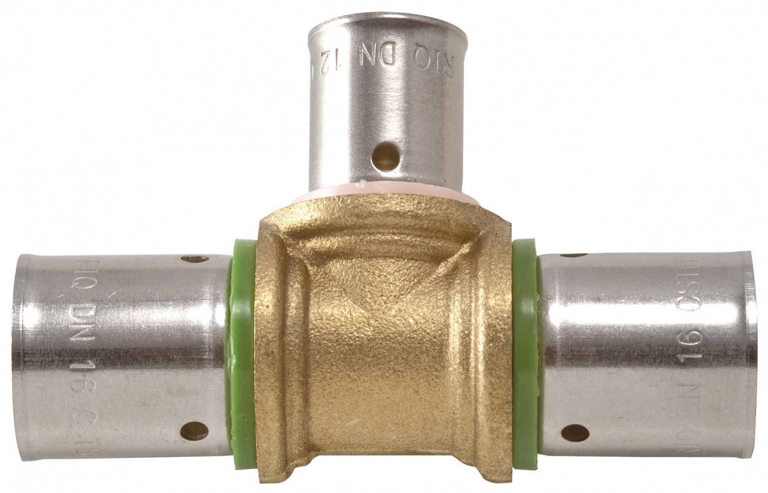 QUICK PLOMBERIE Raccord Té inégal à sertir laiton D.16 pour tube en per - vue 2
