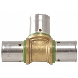 Raccord Té égal à sertir laiton D.16 pour tube en per de marque Centrale Brico, référence: B6675000