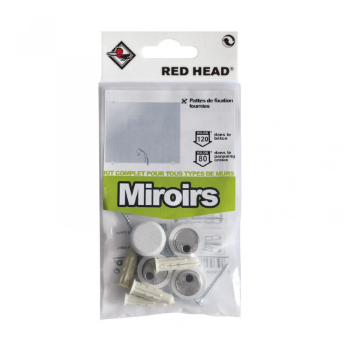 kit chevilles à expansion miroir blanc RED HEAD, Diam.6 x L.25 mm - Red head
