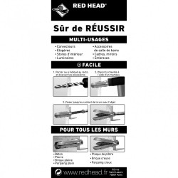 Lot de 15 chevilles à expansion grapex RED HEAD, Diam.10 x L.50 mm - Red head