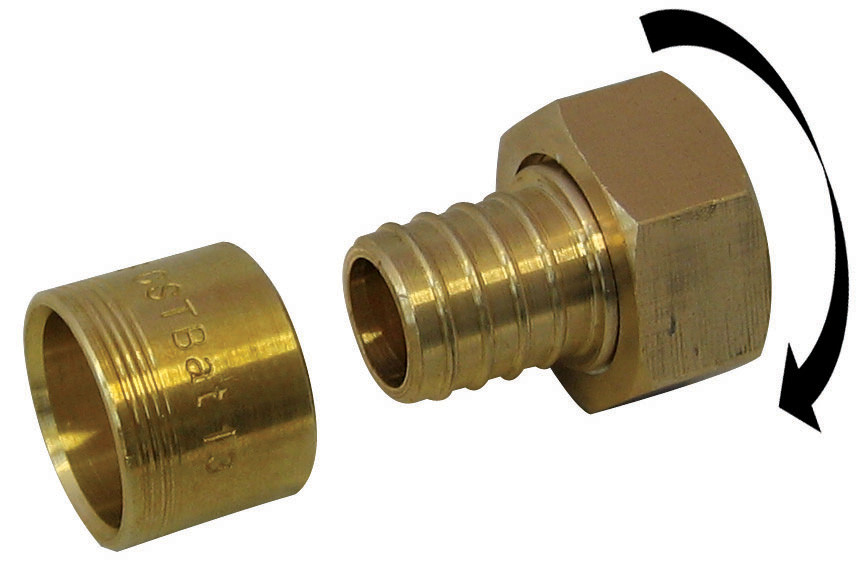 Raccord droit laiton F 15 x 21 pour tube PER - vue 2