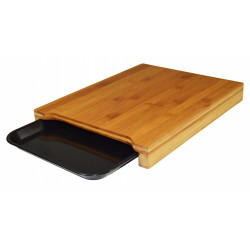 Planche à découper en bambou noir l.32 x H.24 cm de marque Centrale Brico, référence: B6684200