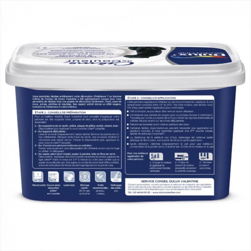 Peinture mur, boiserie, Crème de couleur béton gris satiné 3 L - DULUX VALENTINE - DULUX VALENTINE