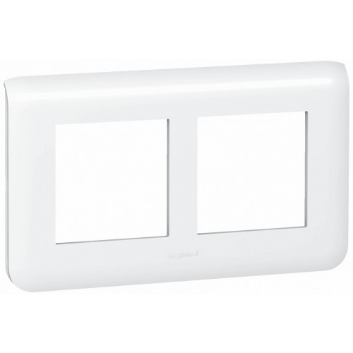 Plaque pour prise et interrupteur Legrand Mosaic - 2x2 modules - horizontal  - blanc