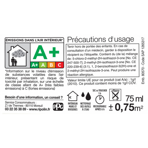 Testeur peinture beige glaise mat RIPOLIN Murs et boiseries 0.075 l - RIPOLIN