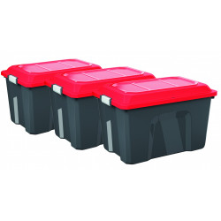 Lot de 3 malles SUNDIS plastique noir / rouge cm de marque SUNDIS, référence: B6702000