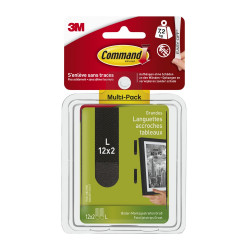 Lot de 24 languettes adhésives Tableaux COMMAND, noir - COMMAND