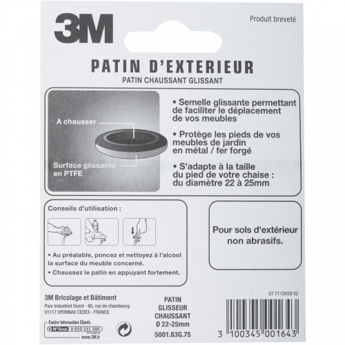 12 x PATIN A CLOU ANTI-BRUIT ANTI-GLISSE POUR PIED DE MEUBLE