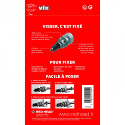 Lot de 50 chevilles et vis à visser vix VXTRDP50 RED HEAD - Red head