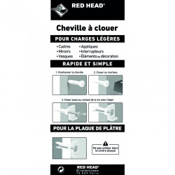 Lot de 25 chevilles et vis à clouer Hmb RED HEAD, Diam.4 x L.20 mm - Red head