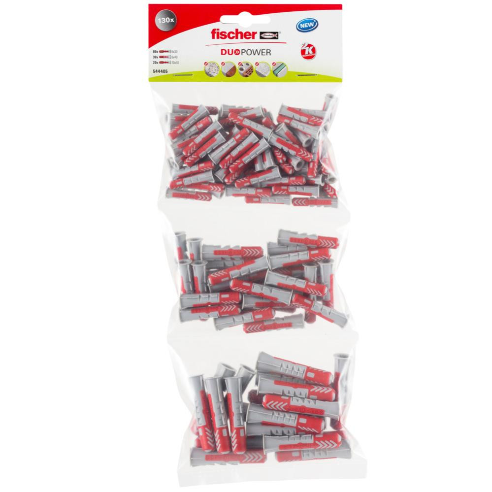 Assortiment chevilles 3 en 1 duopower 544405 FISCHER bimatière pour tout type de mur - vue 3
