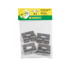 Lot de 4 attaches murales à fixer Axor gris inox, H.2 x l.12 x P.9 cm - DIRICKX