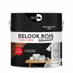 Lasure intérieurepoutre et lambris Relook bois MAISON DECO, noir satiné, 2 l - MAISON DECO