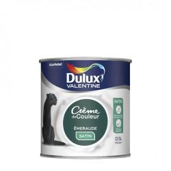 Peinture mur, boiserie, Crème de couleur émeraude satiné 0,5 L - DULUX VALENTINE - DULUX VALENTINE