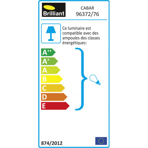 Applique extérieure E27 max 40W hêtre Cabar BRILLIANT - BRILLIANT