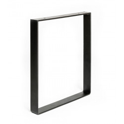 Pied pour meubles, tables et bars rectangle à visser acier mat noir, 38,5 cm de marque REI, référence: B6744100