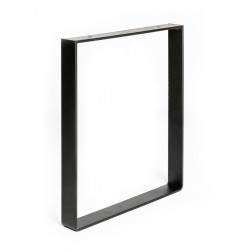 Pied pour meubles, tables et bars rectangle à visser acier mat noir, 38,5 cm - REI