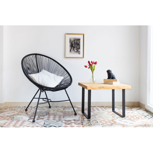 Pied pour meubles, tables et bars rectangle à visser acier mat noir, 38,5 cm - REI