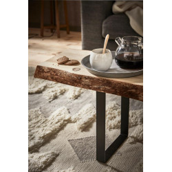 Pied pour meubles, tables et bars rectangle à visser acier mat noir, 38,5 cm - REI