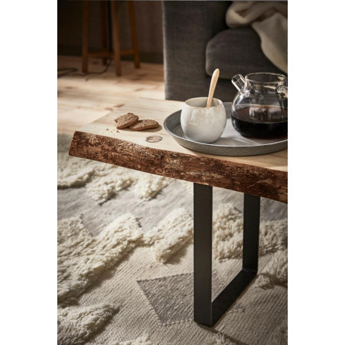 Pied pour meubles, tables et bars rectangle à visser acier mat noir, 38,5 cm - REI