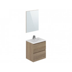Meuble simple vasque l.60 x H.85 x P.45 cm, chêne, Mystic - Centrale Brico