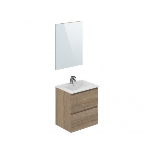 Meuble simple vasque l.60 x H.85 x P.45 cm, chêne, Mystic - Centrale Brico