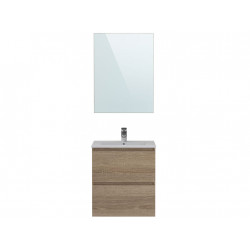 Meuble simple vasque l.60 x H.85 x P.45 cm, chêne, Mystic - Centrale Brico