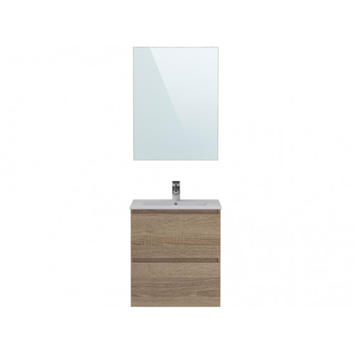 Meuble simple vasque l.60 x H.85 x P.45 cm, chêne, Mystic - Centrale Brico
