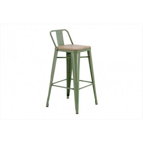 Tabouret Oxford à visser, vert clair, acacia - Centrale Brico