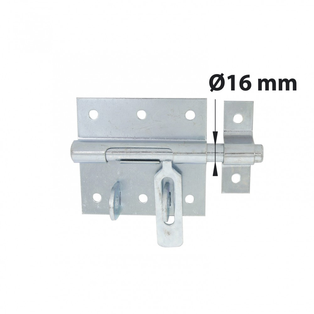 Verrou à levier verrou de box porte cadenas + gâche AFBAT, acier zingué gris