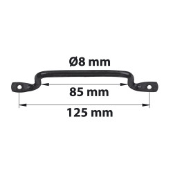 Poignée fil L. 140 mm Afbat acier noir mat - AFBAT