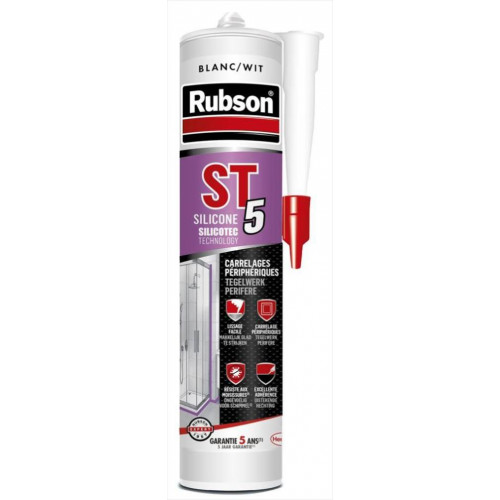 Mastic pour raccordement céramique ST5 RUBSON blanc 300ml - RUBSON