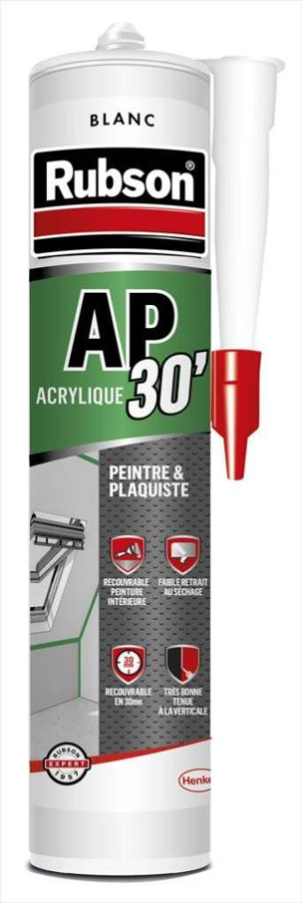 Mastic Rubson AP30 Finitions et Fissures Spécial Peinture cartouche 300ml - vue 2