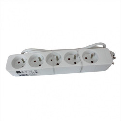 Multiprise filaire, 5 prises blanc, 1M, LEXMAN de marque Centrale Brico, référence: B6757200