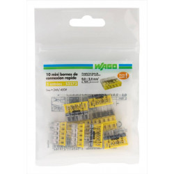 Lot de 10 minibornes automatiques, 2,5 mm² pour rigide WAGO de marque WAGO, référence: B6758400