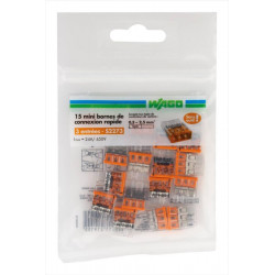 Lot de 15 minibornes automatiques, 2,5 mm² pour rigide WAGO de marque WAGO, référence: B6758500