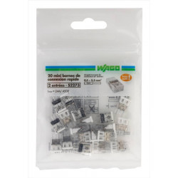 Lot de 20 minibornes automatiques, 2,5 mm² pour rigide WAGO de marque WAGO, référence: B6758600