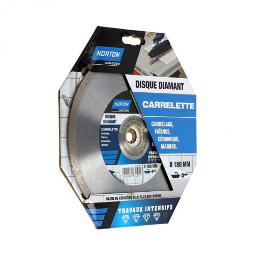 Disque diamant intensif plein pour carrelage NORTON, Diam.180 mm - NORTON