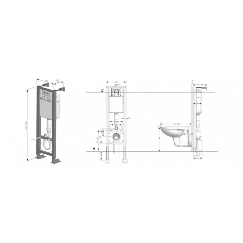 Pack WC suspendu bâti universel horizontale Saphir 2 SIAMP - Siamp