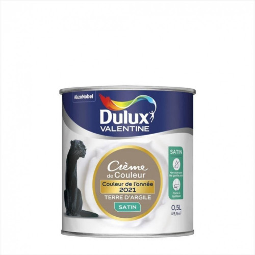 Peinture mur Crème de couleur Terre d'Argile satiné 0,5 L - DULUX VALENTINE - DULUX VALENTINE