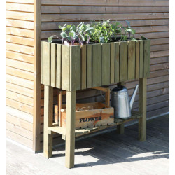 Carré potager VERTIKAL SURÉLEVÉ - 79 x 29 x 79 cm - 3 bacs plastiques noirs de marque Jardipolys, référence: J6336600