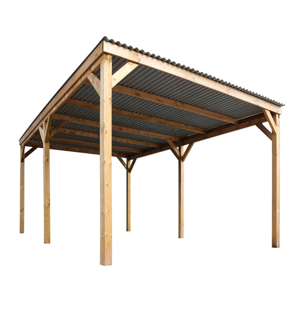 Carport 1 voiture - couverture PVC - L. 4,70 x P. 3,00 x H. 2,10 m
