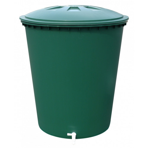 Récupérateur d'eau aérien GARANTIA cylindrique vert , 210 l - GARANTIA