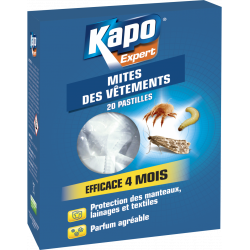 Boîte insecticide pour mites et larves KAPO, 20 pastilles de marque Centrale Brico, référence: J6601400