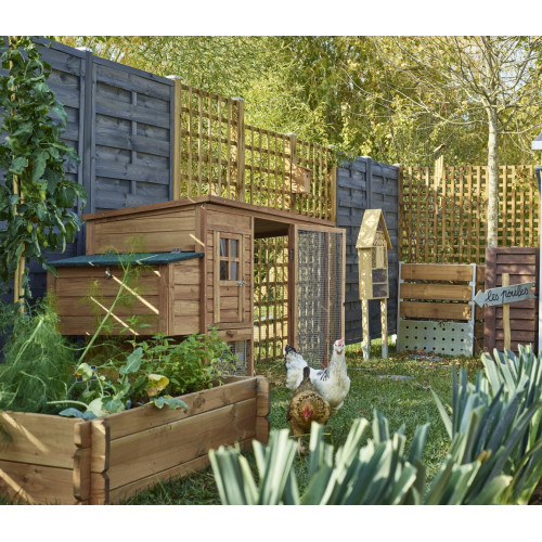 Panneau treillis bois ajouré Calia, l.90 x H.180 cm, naturel - Centrale Brico